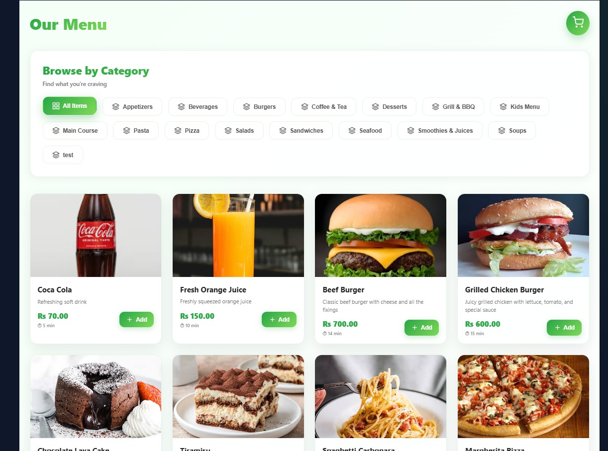 Customer Menu